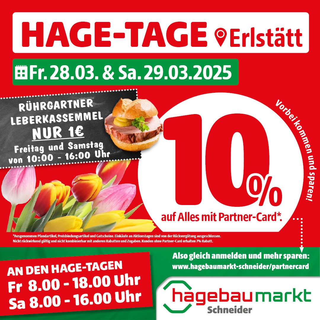 HAGE-TAGE in Erlstätt am 28. / 29. März 2025