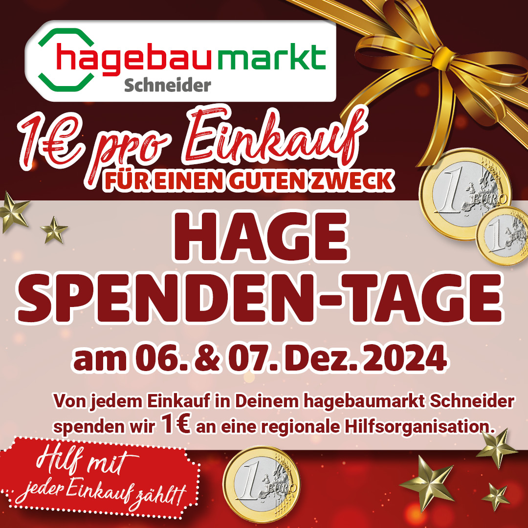 hagebau Spendentage am 6. & 7. Dezember 2024