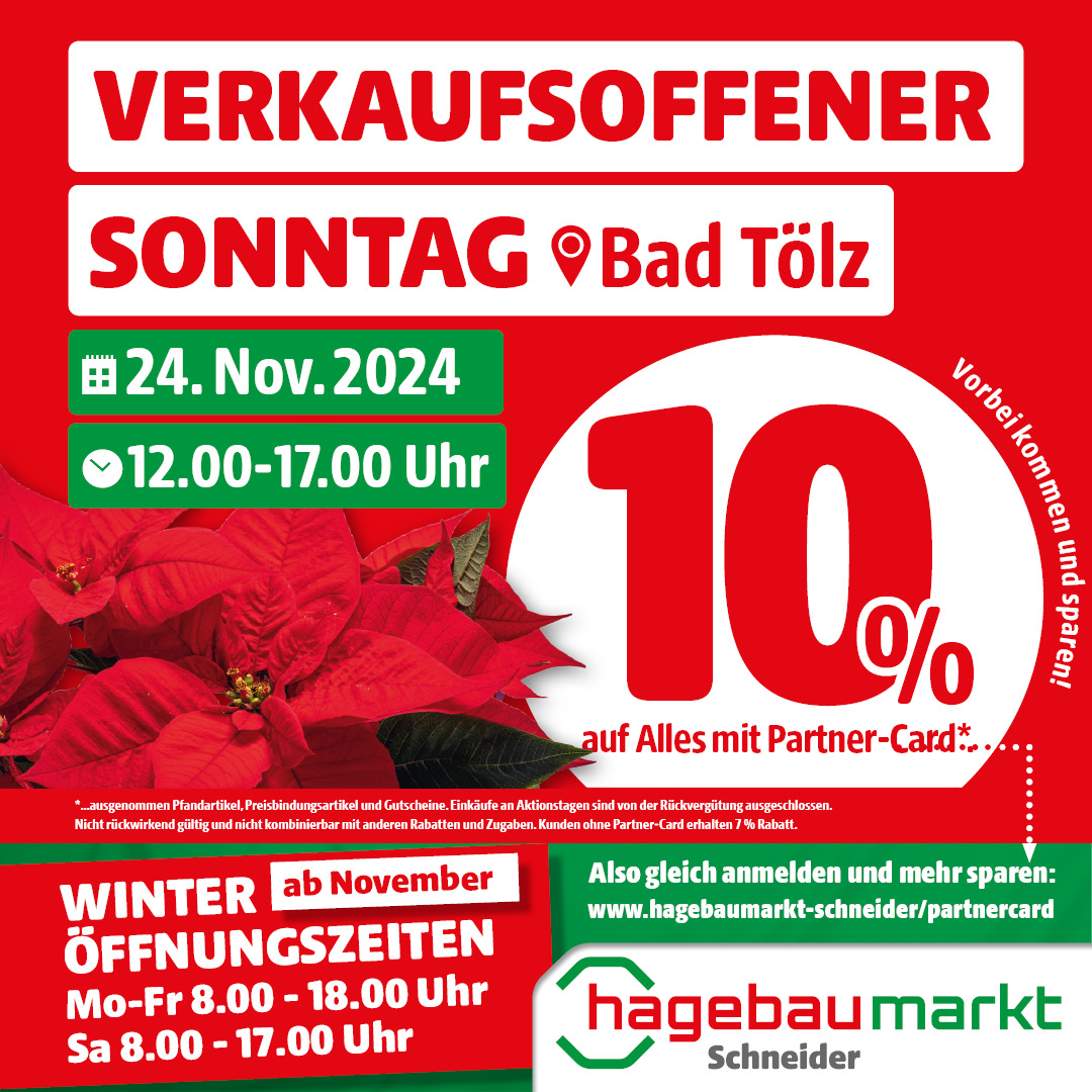 Verkaufsoffener Sonntag in Bad Tölz am 24. November 2024