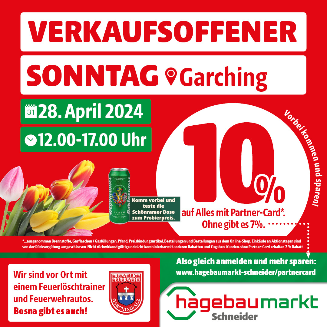 Verkaufsoffener Sonntag in Garching am 28. April 2024