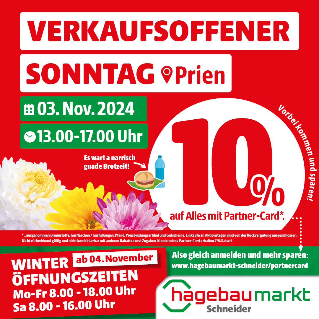 Verkaufsoffener Sonntag in Prien am 03. November 2024