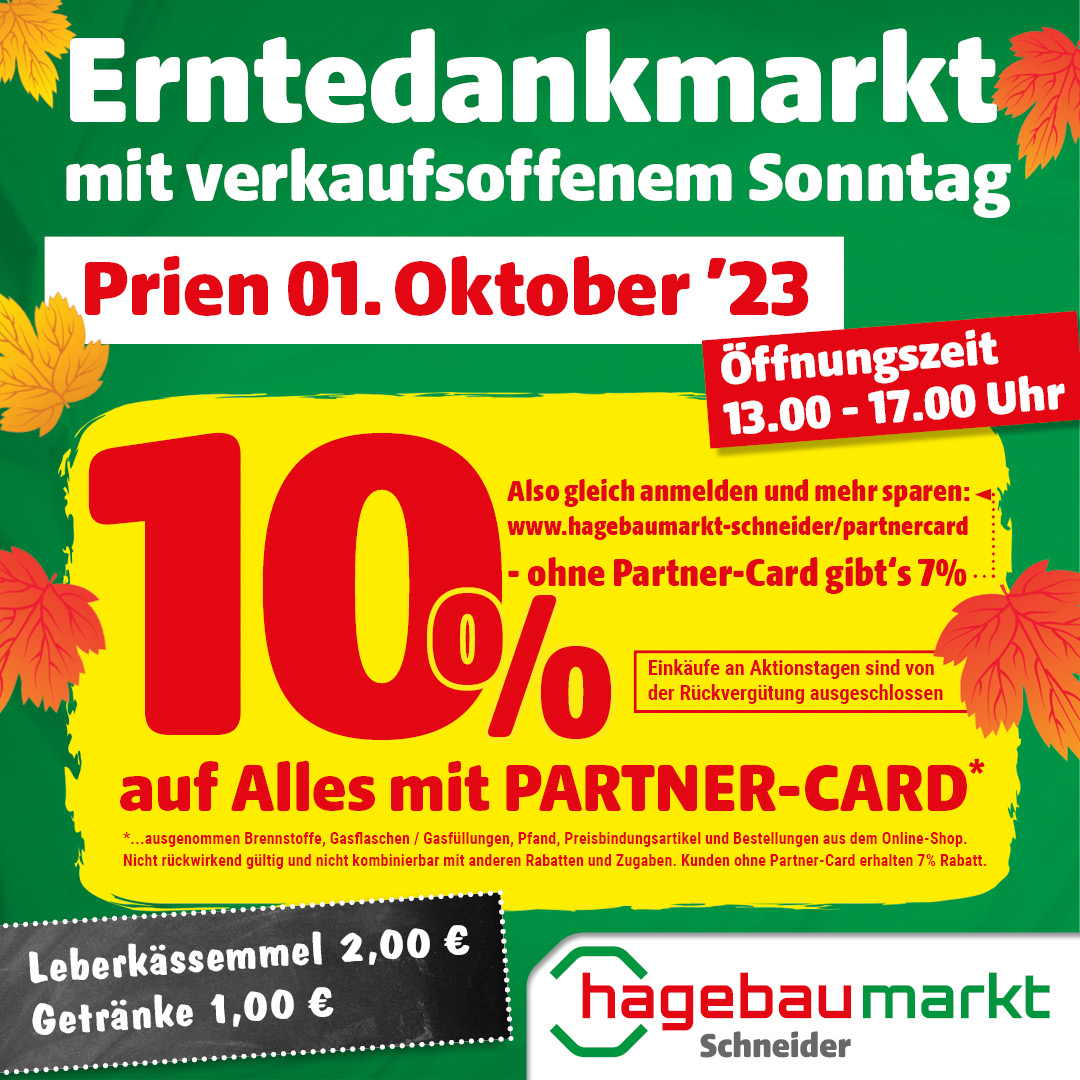 Erntedankmarkt mit verkaufsoffenem Sonntag in Prien am 01. Oktober 2023