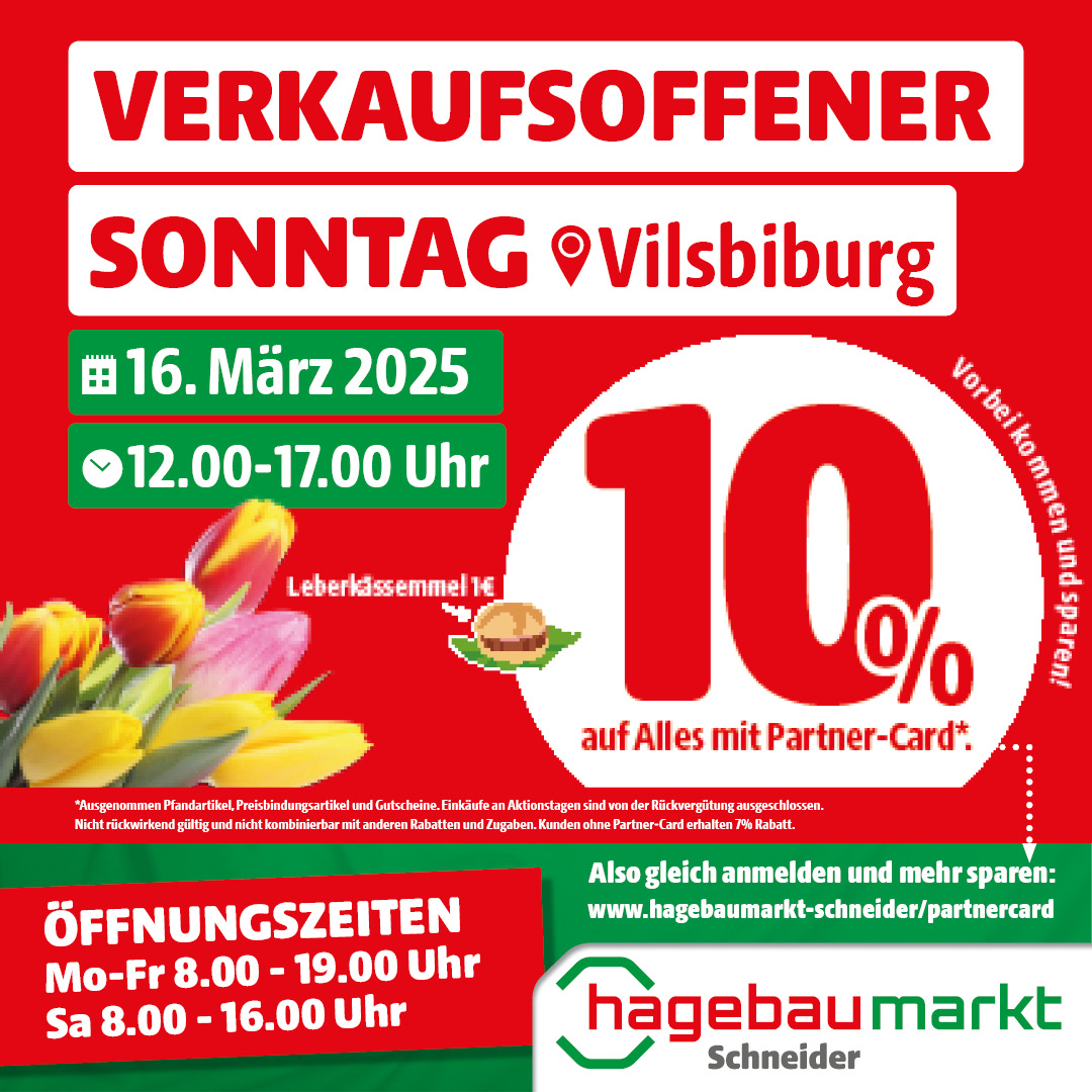 Verkaufsoffener Sonntag in Vilsbiburg am 16. März 2025