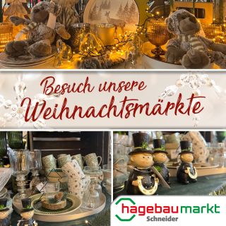 Ab sofort haben unsere Weihnachtsmärkte geöffnet.
	Hier findest Du Alles, was Du für dein weihnachtliches Zuhause benötigst:
	LED-Beleuchtung, Weihnachtsdeko, Kerzen, Christbäume, Baumschmuck, Christbaumständer… und vieles weitere mehr!
	
	Hole dir Weihnachten in dein Zuhause!Komm vorbei und lass dich inspirieren!
