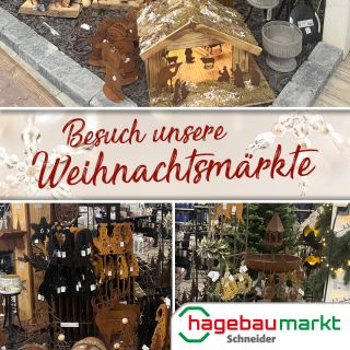 Ab sofort haben unsere Weihnachtsmärkte geöffnet.
	Hier findest Du Alles, was Du für dein weihnachtliches Zuhause benötigst:
	LED-Beleuchtung, Weihnachtsdeko, Kerzen, Christbäume, Baumschmuck, Christbaumständer… und vieles weitere mehr!
	
	Hole dir Weihnachten in dein Zuhause!Komm vorbei und lass dich inspirieren!
